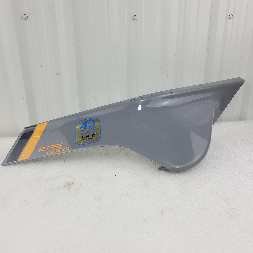 upper deco plate,lh headlight, ghost gray ghost gray